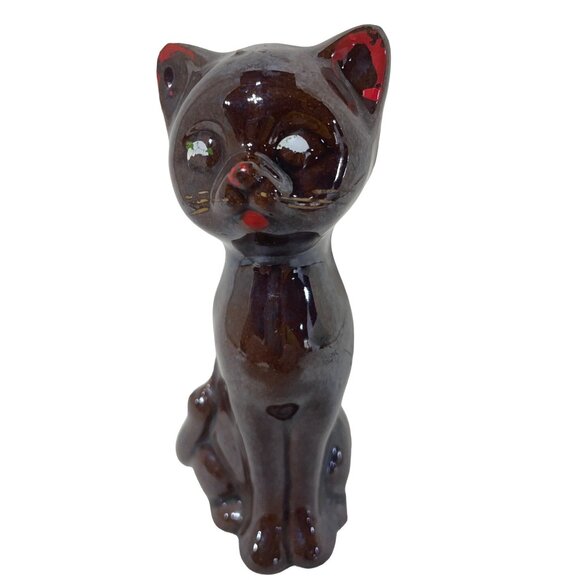 Artmark Redware Kitty Cat Figurine Statue Retro - Picture 1 of 6